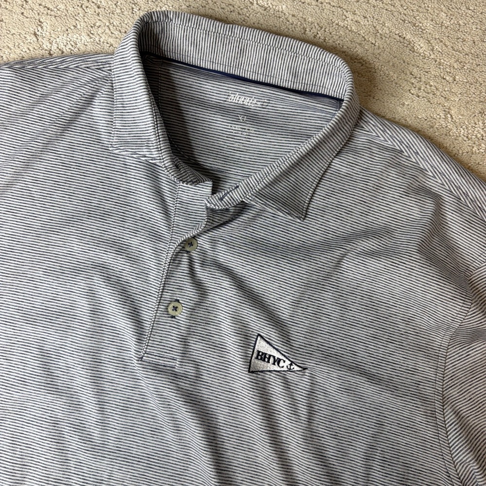 Men's Johnnie-O Size XL Striped Short Sleeve Polo Shirt Golf Performance